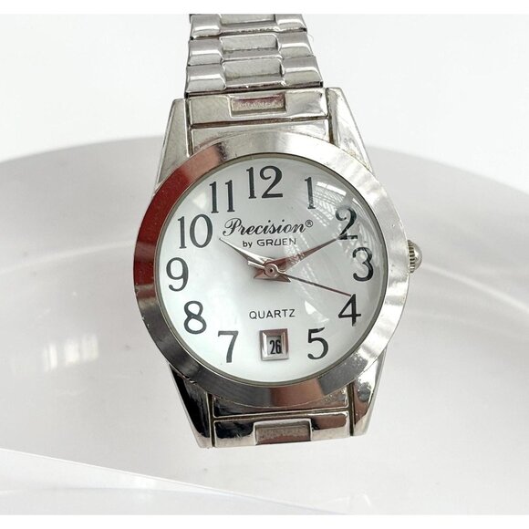 Precision By Gruen Round Silver T Vintage Watch - WORKS! - GP421L - 24mm